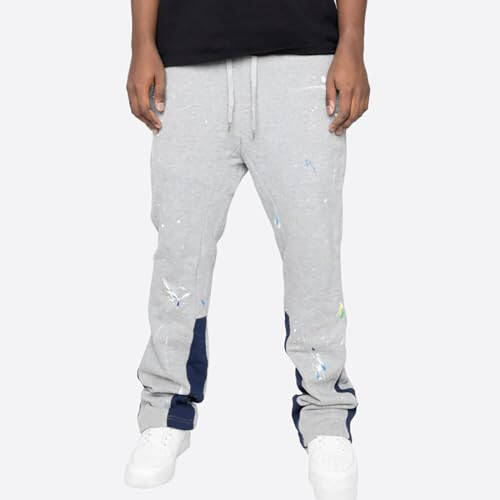 Mens Sweat Pants Fashion Cinch Bottom Oversized Jogger with Pockets Heavy Weight Works Cargos Track Pants - 5