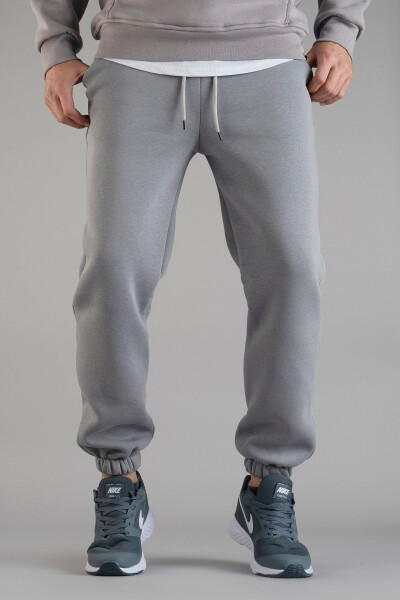 Men's Sweatpants 3 Thread Cotton Dark Grey - 5