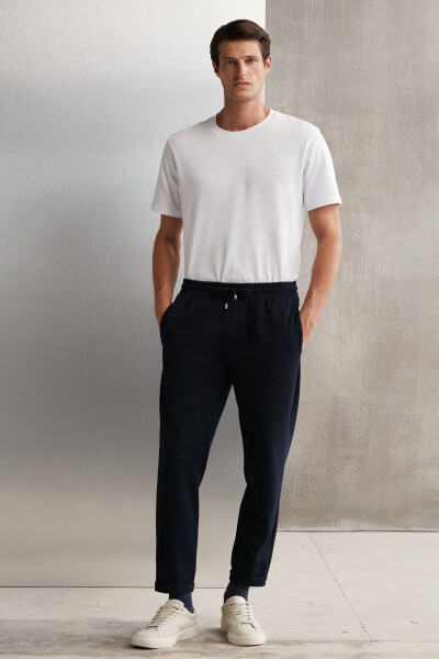 Men's Sweatpants with Elastic Waistband, Stretchable Woven Fabric, Slim Fit Trousers - BAYBAYAN