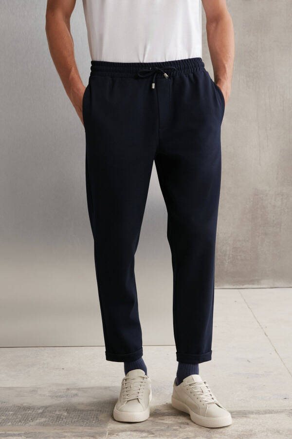 Men's Sweatpants with Elastic Waistband, Stretchable Woven Fabric, Slim Fit Trousers - 2