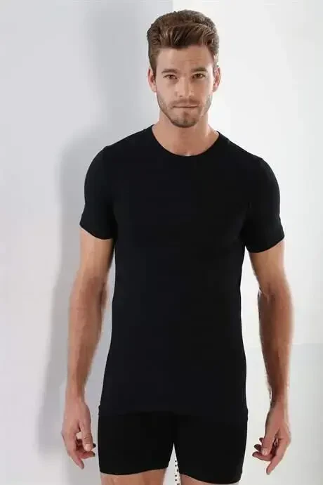 Men's T-Shirt White Black Gray Crew Neck Short Sleeve 3-Pack 100% Cotton - 5