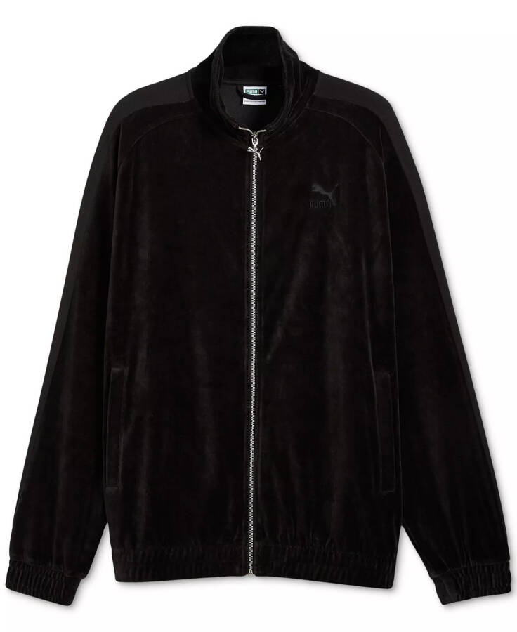 Men's T7 Oversized Velour Track Jacket Black - 1