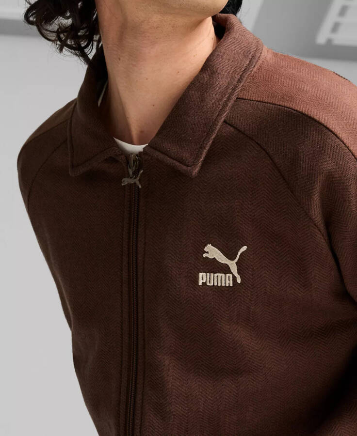 Men's T7 Oversized Velour Track Jacket Brown - 3