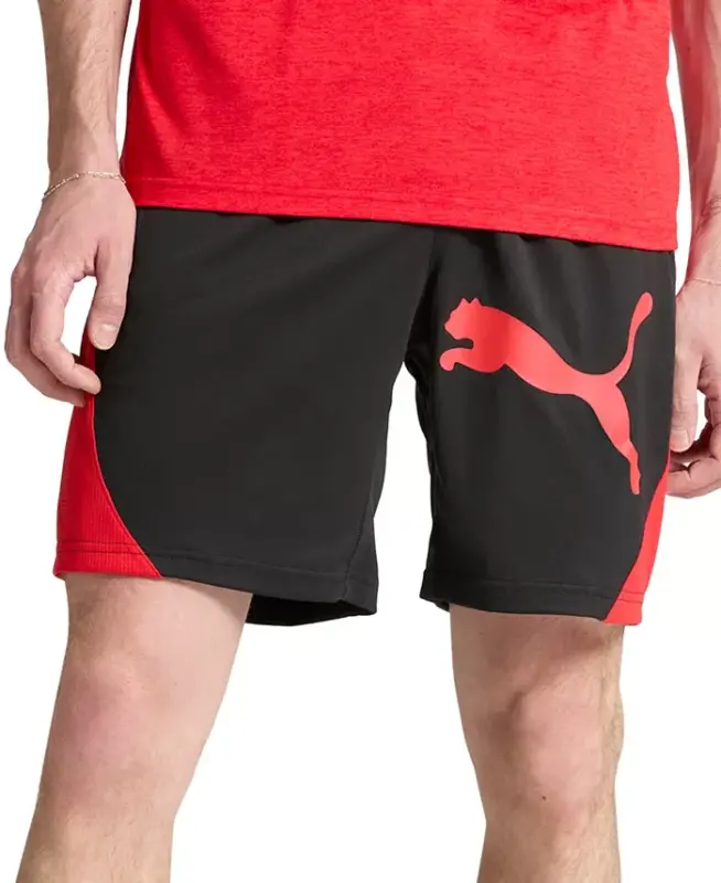Men's Tad Tech Knit Logo Shortslari-Qora / Qizil - 1