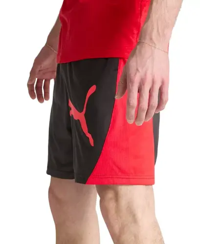 Men's Tad Tech Knit Logo Shortslari-Qora / Qizil - PUMA (1)