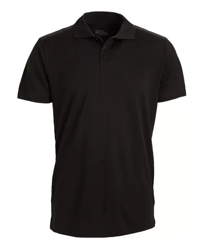 Men's Tagless Dry-Fit Moisture-Wicking Polo Shirt-Black - 1