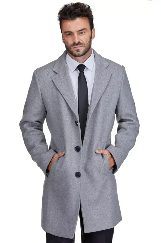 Men's Tailored Wool Blend Notch Collar Wool Blend Walker Car Coat - 2