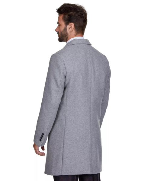 Men's Tailored Wool Blend Notch Collar Wool Blend Walker Car Coat Light grey - 3