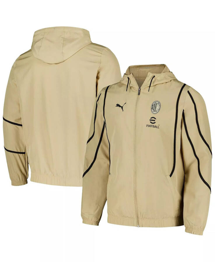 Men's Tan AC Milan 2024/25 Pre-Match Anthem dryCELL Full-Zip Hoodie Jacket Tan - 1