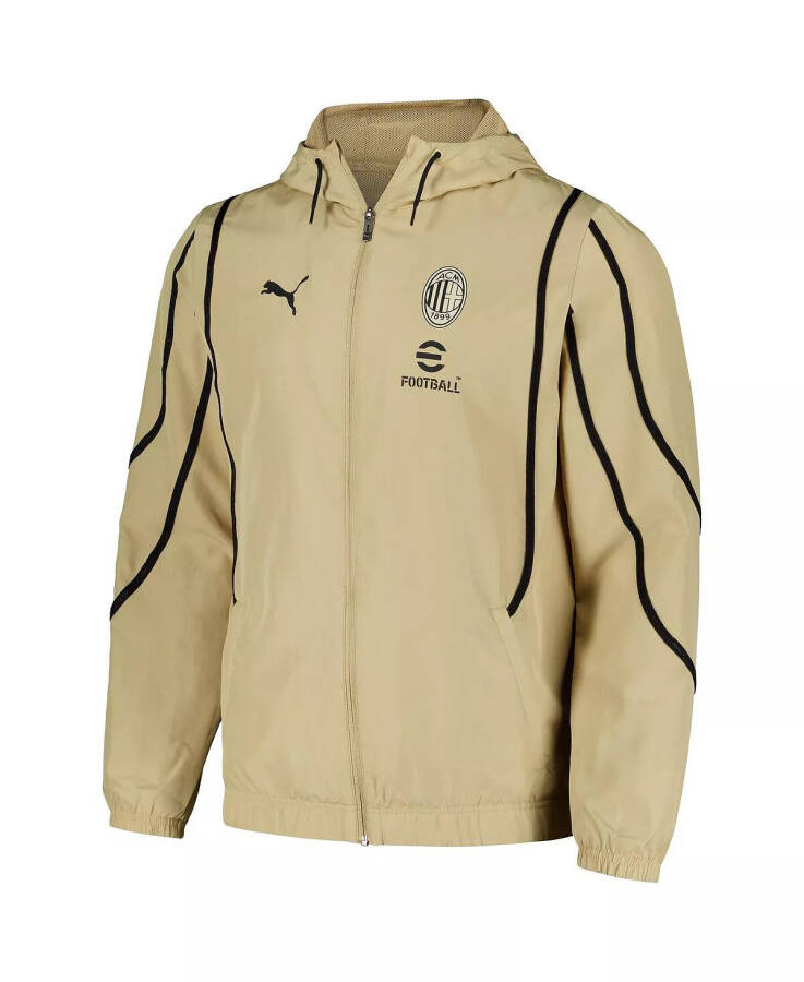 Men's Tan AC Milan 2024/25 Pre-Match Anthem dryCELL Full-Zip Hoodie Jacket Tan - 2