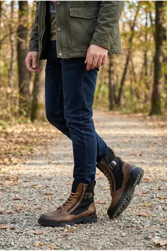 Men's Tan Casual Boot - Brown Black - GENEL MARKALAR (1)