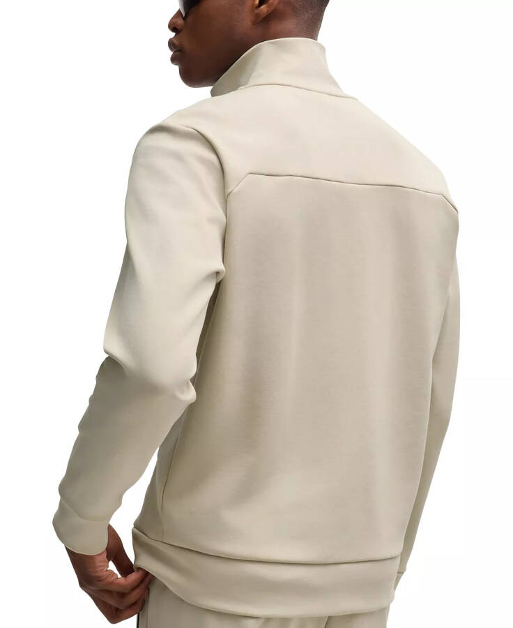 Men's Tape Insert Zip-Up Sweatshirt Open Beige - 2