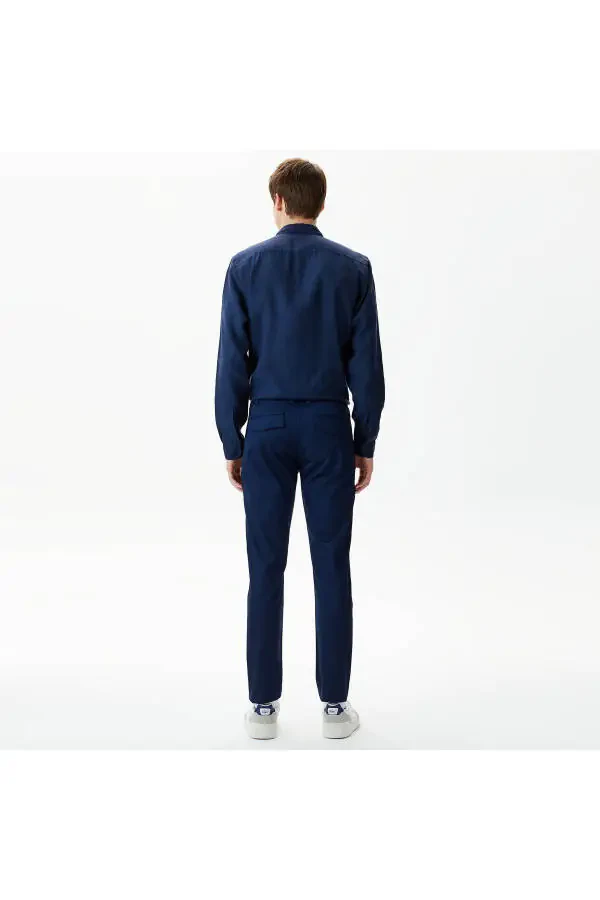 Men's Tapered Fit Chino Navy Pants - 7