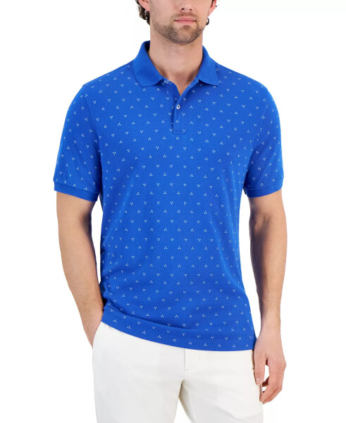 Men's Taylor Printed Short Sleeve Novelty Interlock Polo Shirt, Created for Modazone Blue Combo - 2