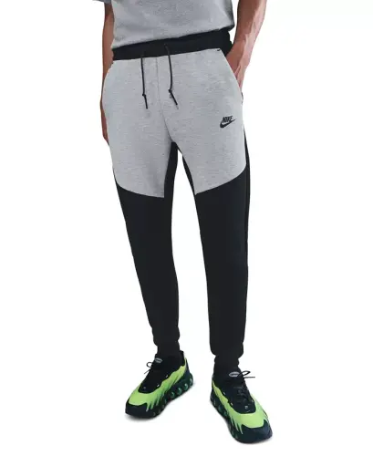 Men's Tech Fleece Drawstring Joggers Pants - Black/Dark Gray Heather - 1