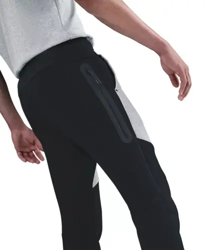 Men's Tech Fleece Drawstring Joggers Pants - Black/Dark Gray Heather - 3
