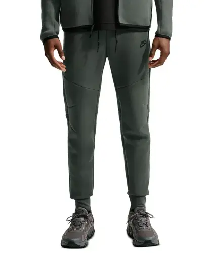 Men's Tech Fleece Drawstring Joggers Pants - Camo Green/Black 