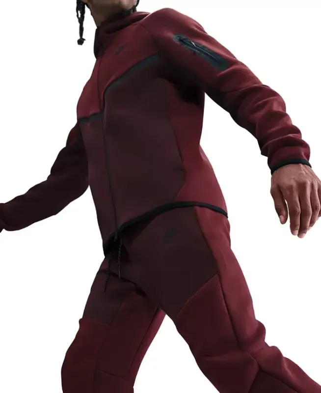 Men's Tech Fleece Drawstring Joggers Pants - Dark Team Red/Burgundy Crush - 3