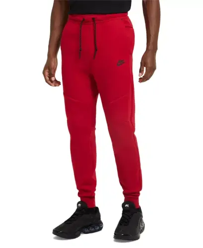 Men's Tech Fleece Drawstring Joggers Pants - Gym Red/Black - 1