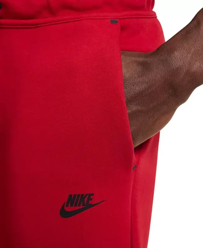 Men's Tech Fleece Drawstring Joggers Pants - Gym Red/Black - 3