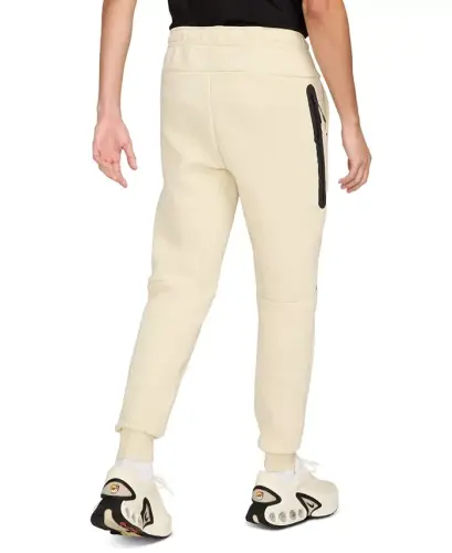 Men's Tech Fleece Drawstring Joggers Pants - Light Beige/Black - 5