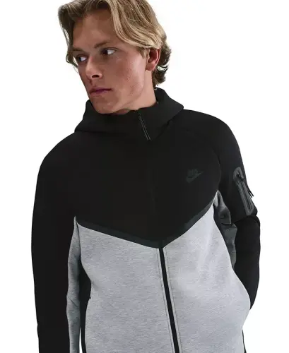 Men's Tech Fleece Full-Zip Hoodie - Black/Dark Gray Heather - NIKE (1)