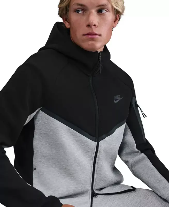 Men's Tech Fleece Full-Zip Hoodie - Black/Dark Gray Heather - 3