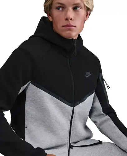 Men's Tech Fleece Full-Zip Hoodie - Black/Dark Gray Heather - 3