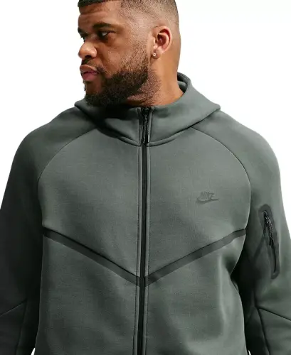 Men's Tech Fleece Full-Zip Hoodie - Camo Green/Black - 1