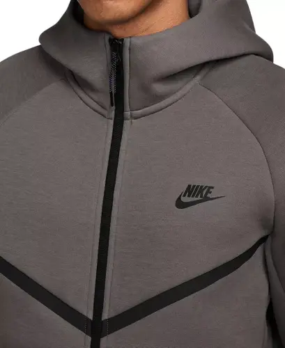 Men's Tech Fleece Full-Zip Hoodie - Cave Stone/Black - NIKE (1)