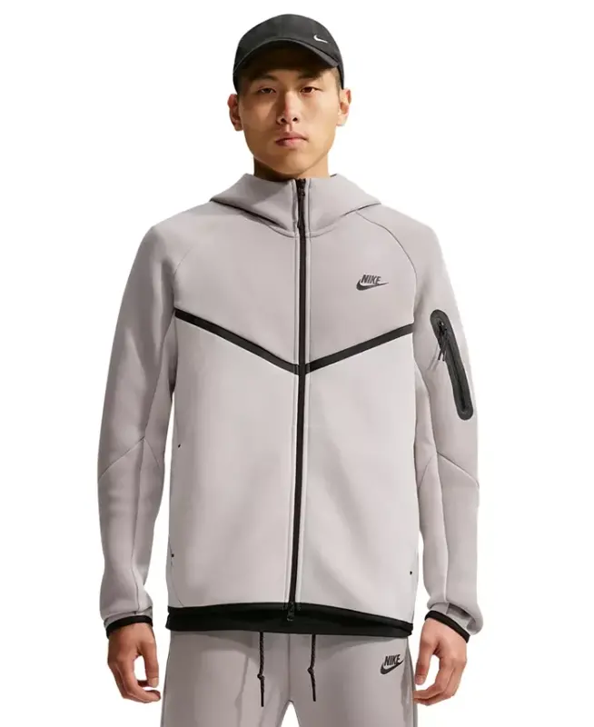 Men's Tech Fleece Full-Zip Hoodie - College Grey/Light Bone/Black - 1