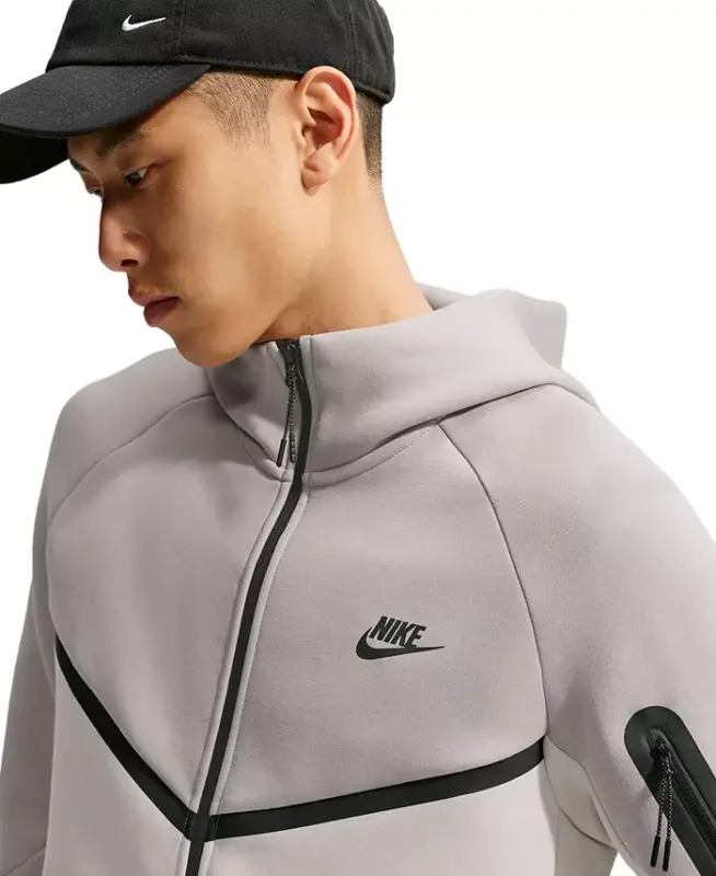 Men's Tech Fleece Full-Zip Hoodie - College Grey/Light Bone/Black - 3