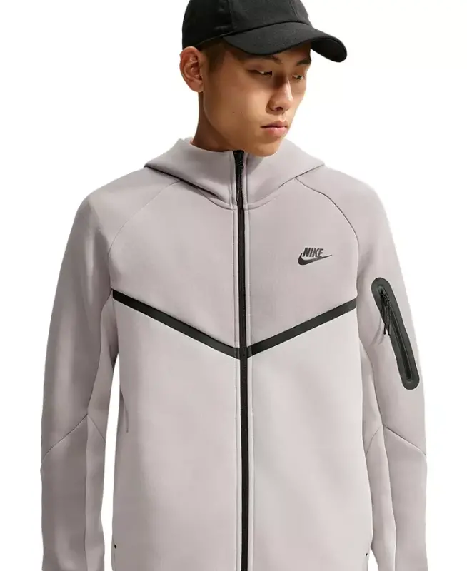 Men's Tech Fleece Full-Zip Hoodie - College Grey/Light Bone/Black - 4