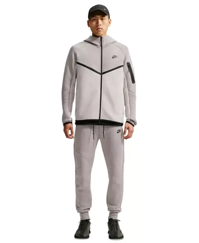 Men's Tech Fleece Full-Zip Hoodie - College Grey/Light Bone/Black - 6