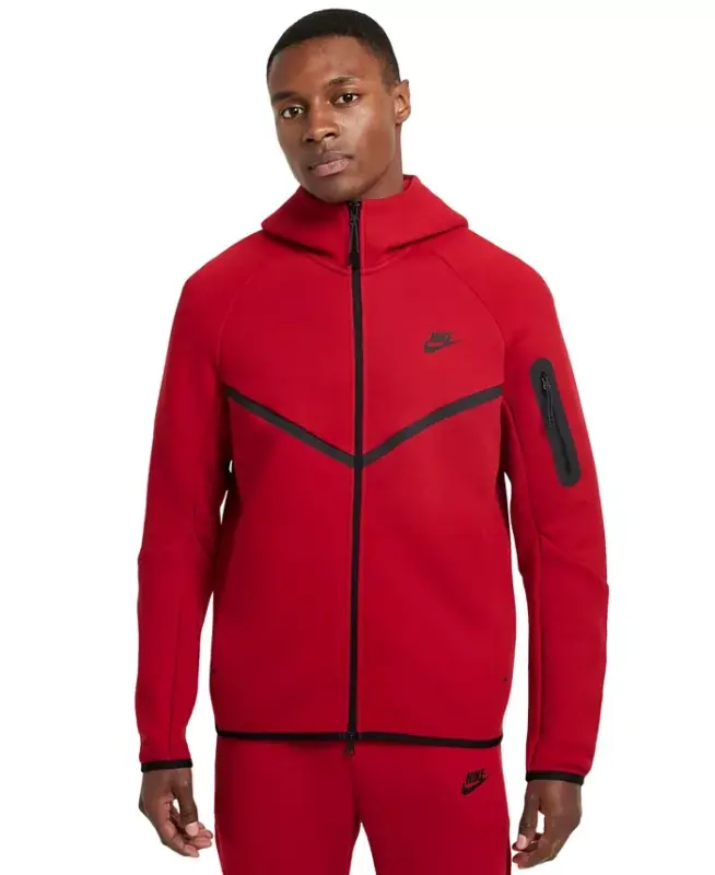 Men's Tech Fleece Full-Zip Hoodie - Gym Red/Black - 1