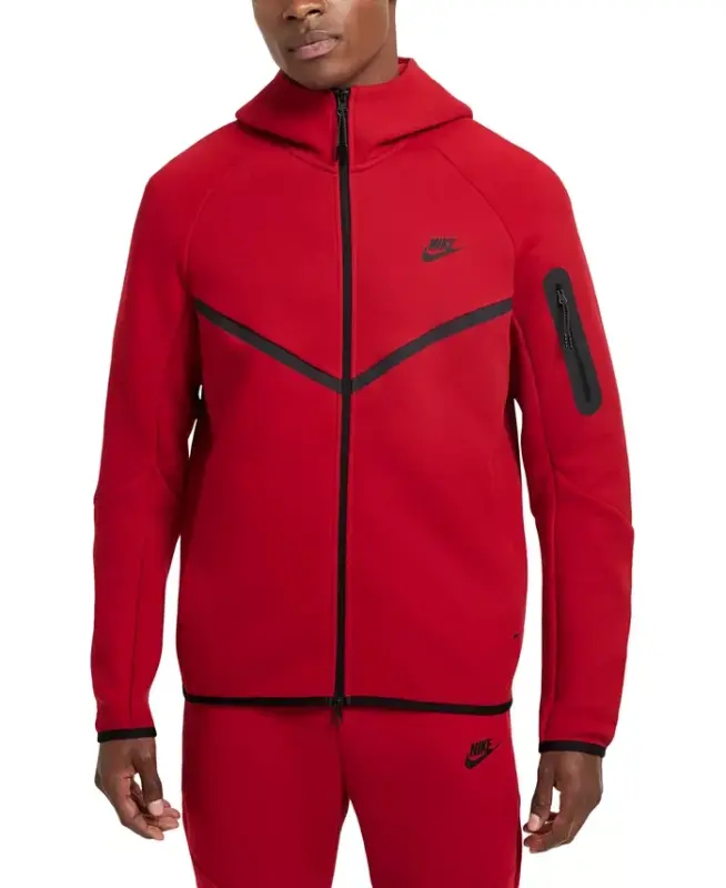 Men's Tech Fleece Full-Zip Hoodie - Gym Red/Black - 2