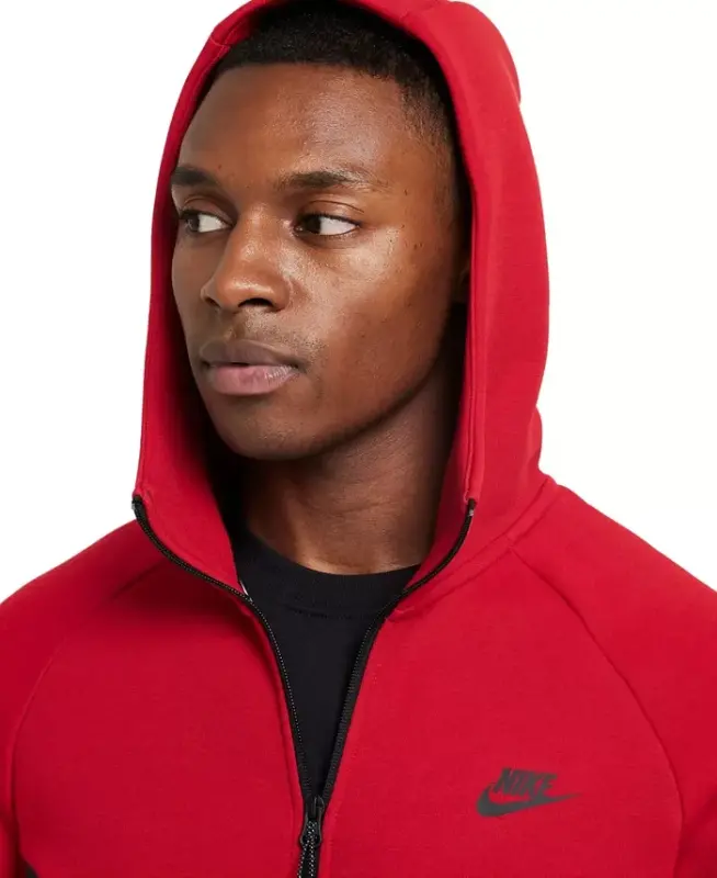 Men's Tech Fleece Full-Zip Hoodie - Gym Red/Black - 3
