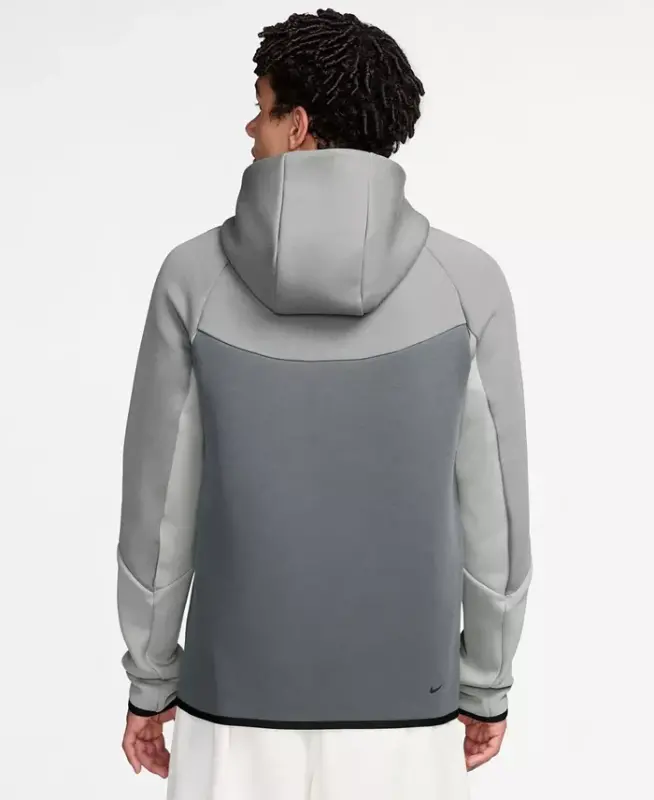 Men's Tech Fleece Full-Zip Hoodie - Light Smoke Gray/Cool Gray/Volt - 2