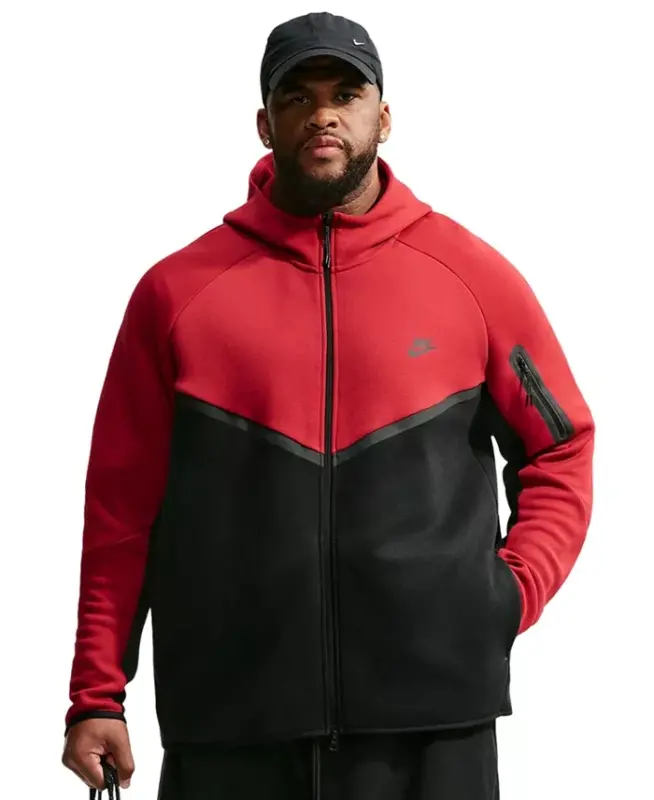 Men's Tech Fleece Full-Zip Hoodie - Tough Red/Black - 4
