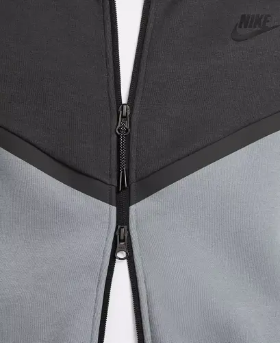 Men's Tech Fleece Full-Zip Windrunner Logo Hoodie - Anthracite/Cool Gray - 4