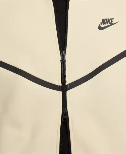 Men's Tech Fleece Full-Zip Windrunner Logo Hoodie - Cream/Black - 4