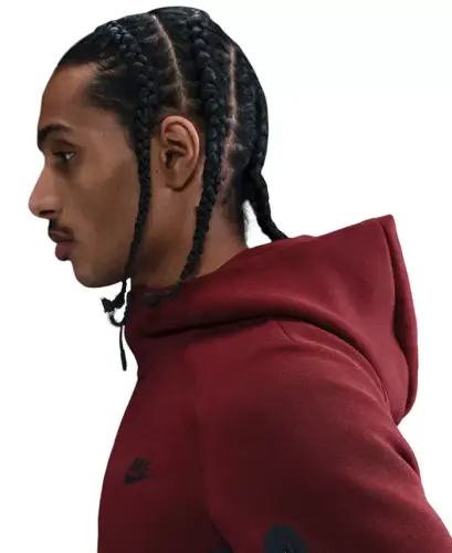 Men's Tech Fleece Full-Zip Windrunner Logo Hoodie - Dark Team Red/Burgundy - NIKE (1)