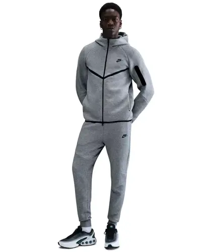Men's Tech Fleece Full-Zip Windrunner Logo Hoodie-Dk Grey Heather/black 