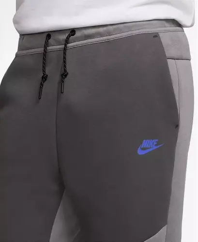 Men's Tech Fleece Drawstring Joggers Pants - Medium Ash/Sapphire - 2