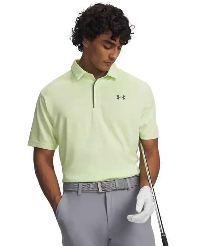 Men's Tech Short-Sleeve Polo Shirt - Fade Green/Pitch Gray - 1