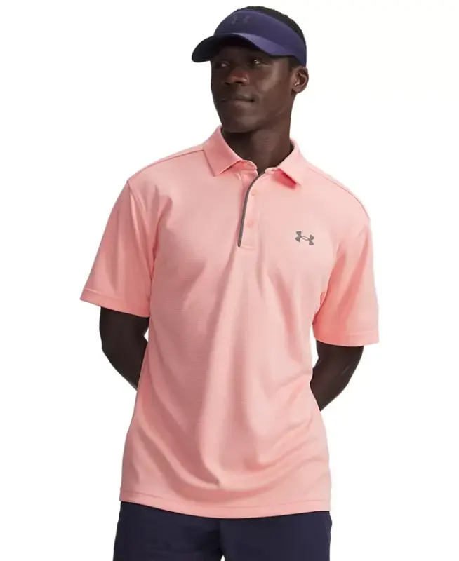Men's Tech Short-Sleeve Polo Shirt - Posh Pink/Pitch Gray - 1