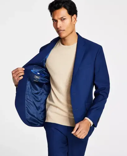 Men's Techni-Cole Suit Separate Slim-Fit Suit Jacket-Blue - 7