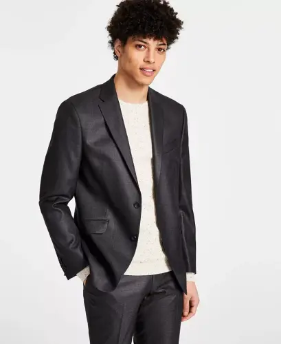 Men's Techni-Cole Suit Separate Slim-Fit Suit Jacket-Gun Metal 