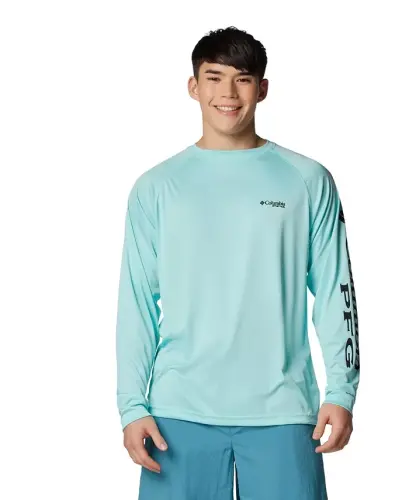 Men's Terminal Tackle Long-Sleeve T-Shirt - Gulf Stream/Black Logo - 1