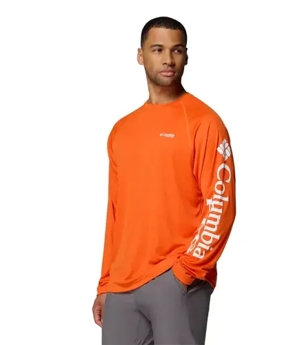 Men's Terminal Tackle Long-Sleeve T-Shirt - Spark Orange, White Logo - 3